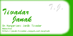 tivadar janak business card