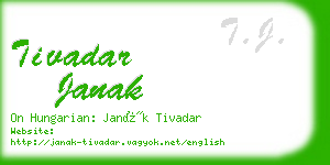 tivadar janak business card